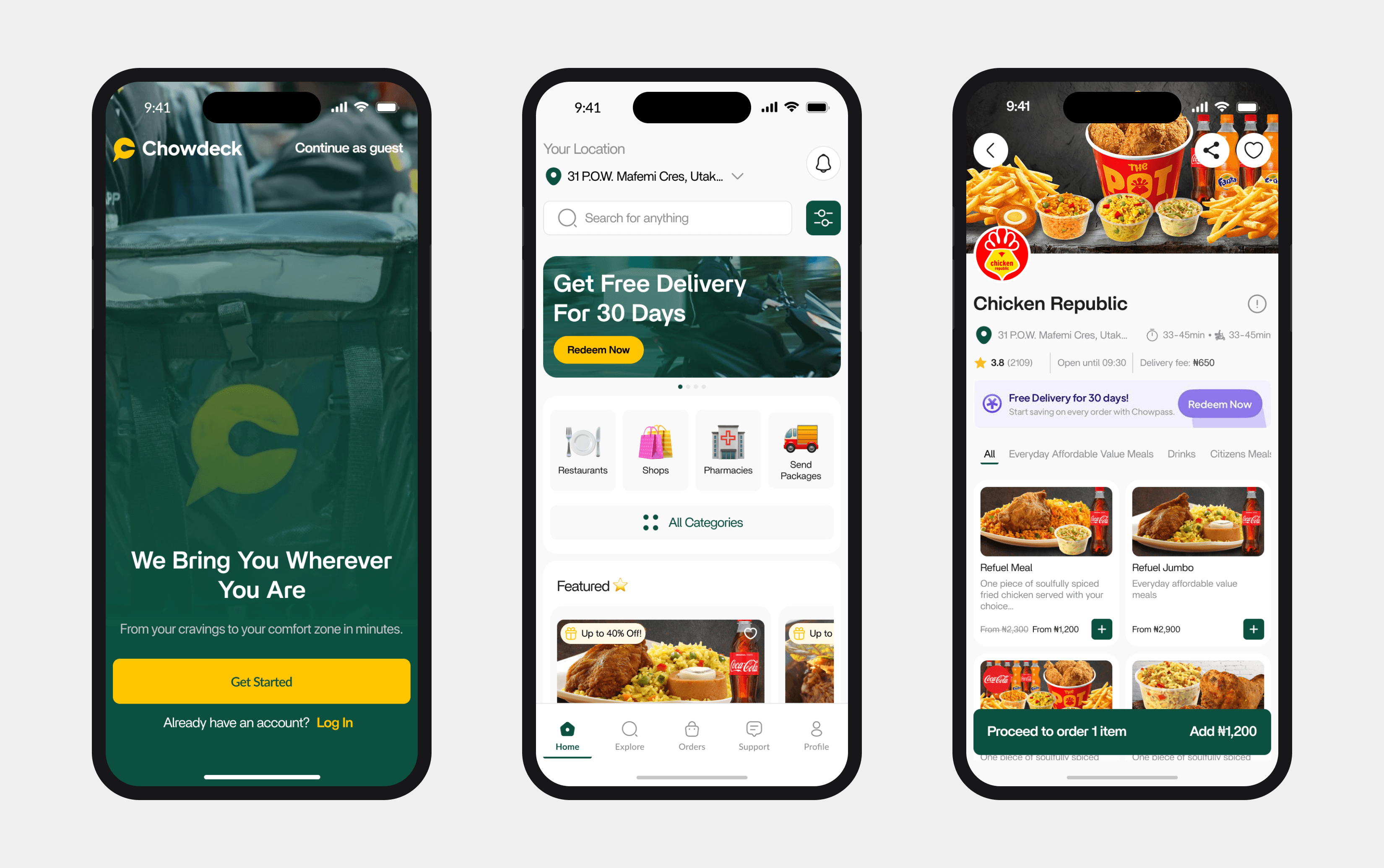Chowdeck — food delivery app redesign